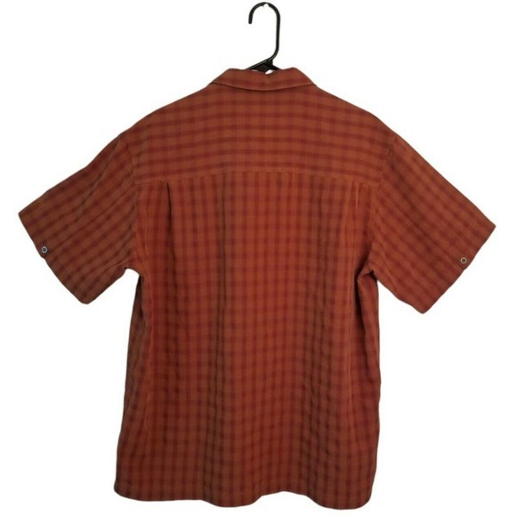 Columbia Men's XCO Sportswear Shirt Size Large Rust Plaid Short Sleeve - Picture 2 of 6